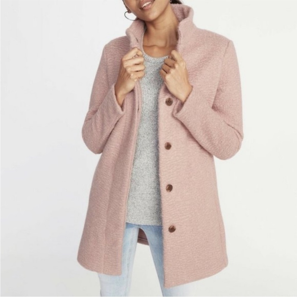 Old navy sherpa faux fur teddy coat jacket pink M